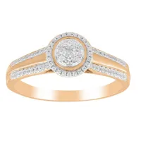 LADIES RING 1/4 CT ROUND DIAMOND 10K ROSE GOLD