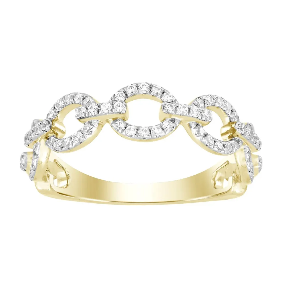 LADIES STACKABLE BAND 1/3 CT ROUND DIAMOND 10K YELLOW GOLD