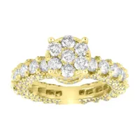 LADIES RING 3 1/2 CT ROUND DIAMOND 14K YELLOW GOLD