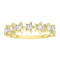 LADIES STACKABLE BAND 1/6 CT ROUND DIAMOND 10K YELLOW GOLD