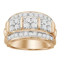 MEN’S RING 1 CT ROUND DIAMOND 10K ROSE GOLD