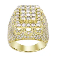 MEN’S RING 5 5/8 CT ROUND DIAMOND 14K YELLOW GOLD