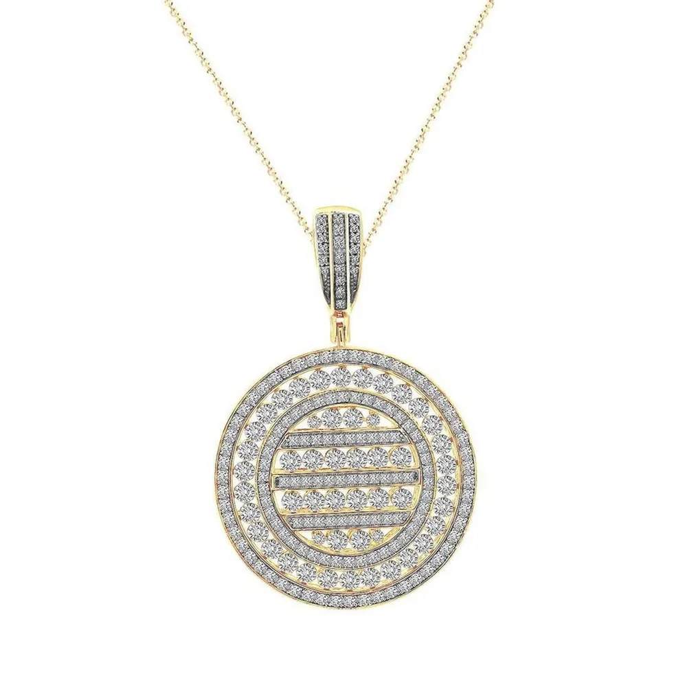 MEN’S CHARM 1 1/2 CT ROUND DIAMOND 14K YELLOW GOLD