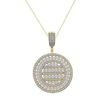 MEN’S CHARM 1 1/2 CT ROUND DIAMOND 14K YELLOW GOLD