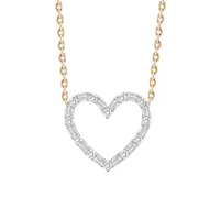 LADIES NECKLACE 1/ CT ROUND/BAGUETTE DIAMOND 10K ROSE GOLD