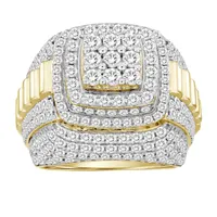 MEN’S RING 5 CT ROUND DIAMOND 10K YELLOW GOLD