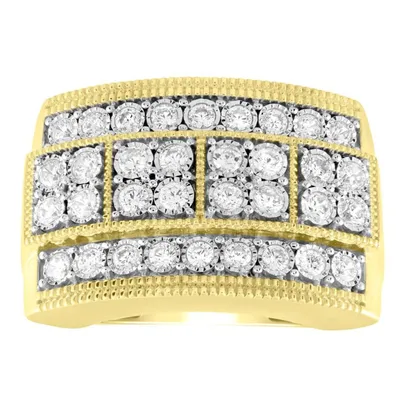 MEN’S RING 1 CT ROUND DIAMOND 10K YELLOW GOLD