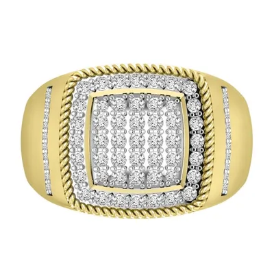 MEN’S RING 1 CT ROUND DIAMOND 10K YELLOW GOLD