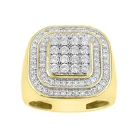 MEN’S RING 1 CT ROUND DIAMOND 10K YELLOW GOLD