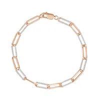 LADIES BRACELET 1/2 CT ROUND DIAMOND 10K ROSE GOLD