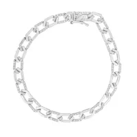 LADIES BRACELET 1 CT ROUND DIAMOND 10K WHITE GOLD