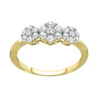 LADIES RING 1/2 CT ROUND DIAMOND 10K YELLOW GOLD