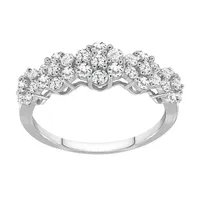 LADIES RING 7/8 CT ROUND DIAMOND 10K WHITE GOLD