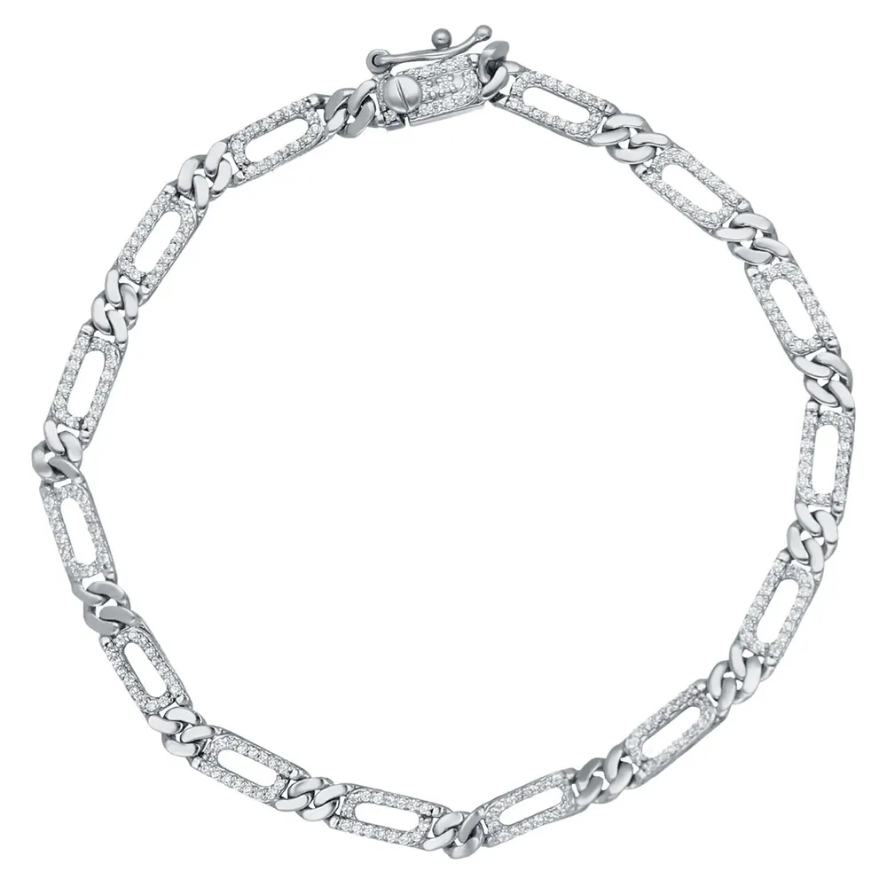 LADIES BRACELET 3/4 CT ROUND DIAMOND 10K WHITE GOLD