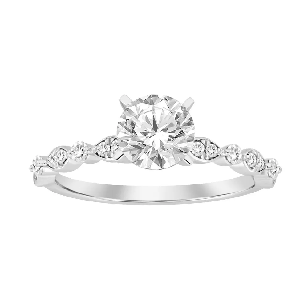 LADIES RING 1/ CT ROUND DIAMOND 14K WHITE GOLD(CENTER-1