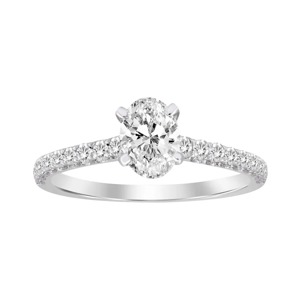 LADIES RING 1/4 CT ROUND/OVAL DIAMOND 14K WHITE GOLD(CENTER-1)