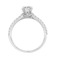 LADIES RING 1/4 CT ROUND/OVAL DIAMOND 14K WHITE GOLD(CENTER-1)