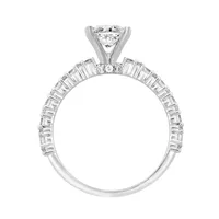 LADIES RING 1/2 CT ROUND/PRINCESS DIAMOND 14K WHITE GOLD(CENTER-1)