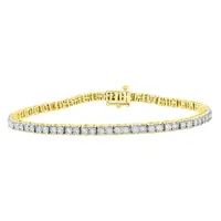 LADIES BRACELET 1 CT ROUND DIAMOND 10K YELLOW GOLD