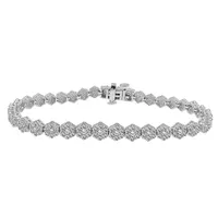 LADIES BRACELET 5 CT ROUND DIAMOND 14K WHITE GOLD