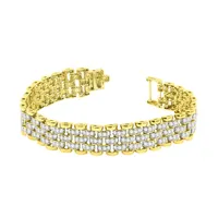 MEN’S BRACELET 7 CT ROUND DIAMOND 10K YELLOW GOLD