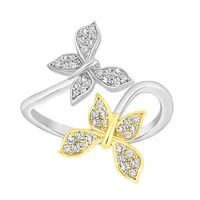 LADIES RING 1/5 CT ROUND DIAMOND 10K YELLOW/WHITE GOLD