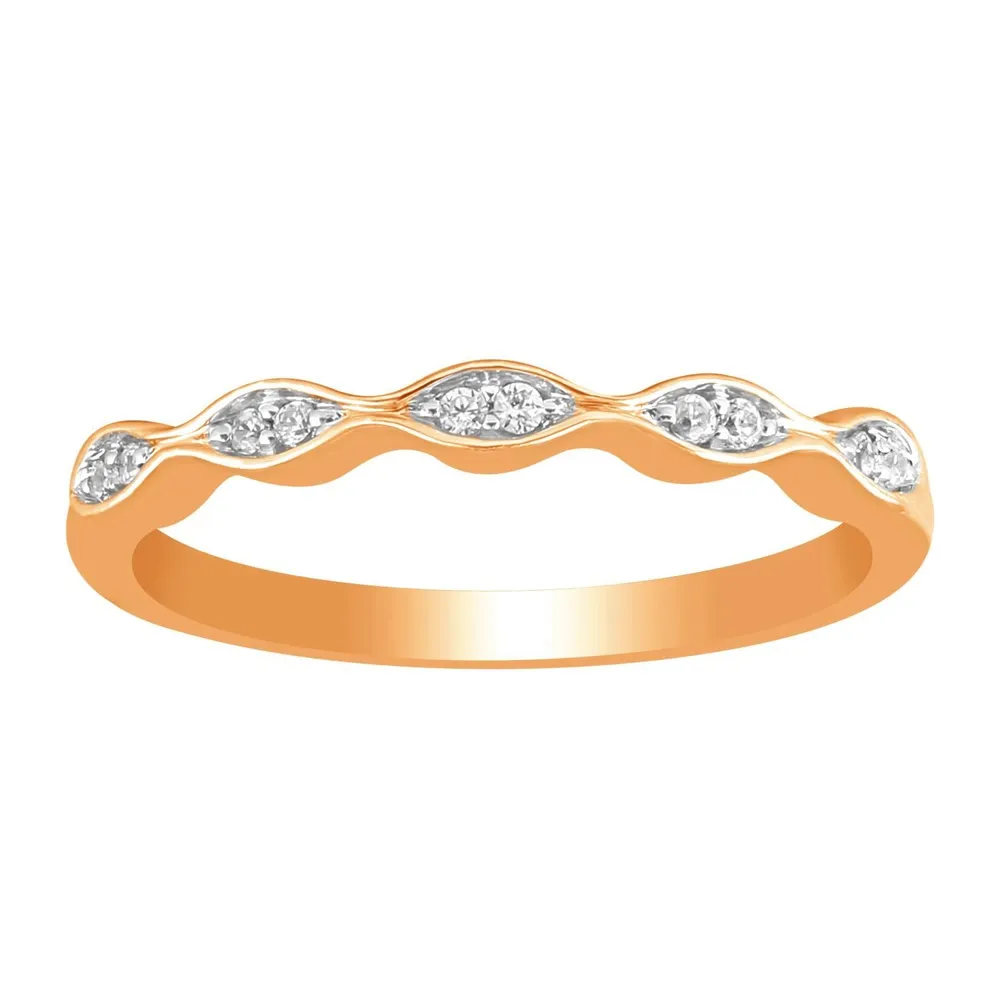 LADIES RING 1/15 CT ROUND DIAMOND 10K ROSE GOLD