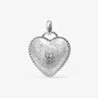 Etched Floral Heart Charm