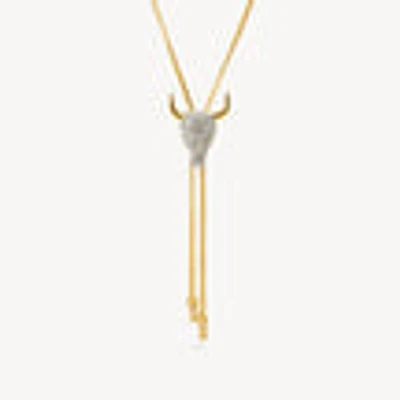 Longhorn Sparkle Bolo Tie Necklace