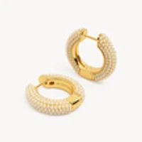 Cream Pearl Hoop Earrings