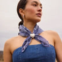 Etched Floral Scarf Slide