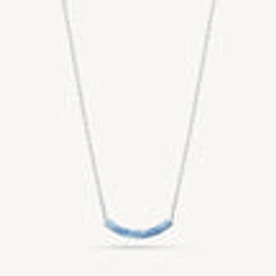 Denim Curved Sparkle Bar Necklace