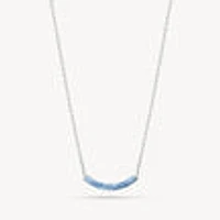 Denim Curved Sparkle Bar Necklace