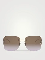 Fendi First Crystal Square Sunglasses
