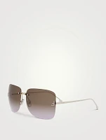 Fendi First Crystal Square Sunglasses