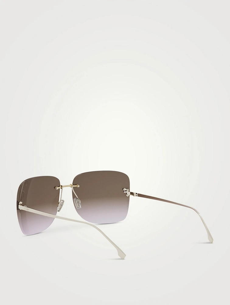 Fendi First Crystal Square Sunglasses