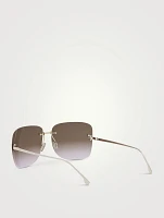 Fendi First Crystal Square Sunglasses