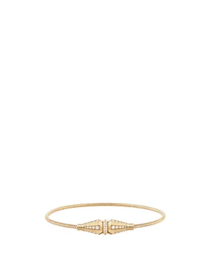Jack De Boucheron Gold Single Wrap Bracelet With Diamonds