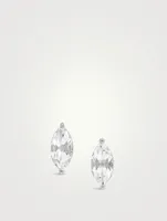 14K Gold Marquis White Topaz Stud Earrings