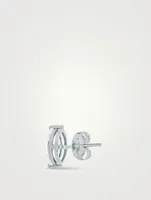 14K Gold Marquis White Topaz Stud Earrings