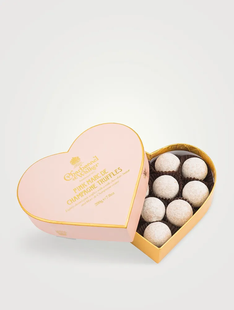 Pink Heart Marc de Champagne Chocolate Truffles