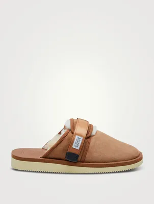 ZAVO-M2AB Shearling And Suede Mules