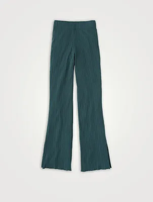 Textured Split-Cuff Trousers