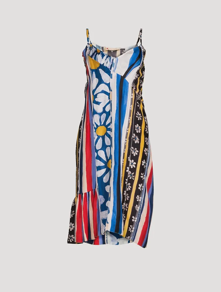 Patchwork Print Slip Dress