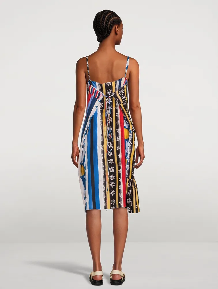 Patchwork Print Slip Dress