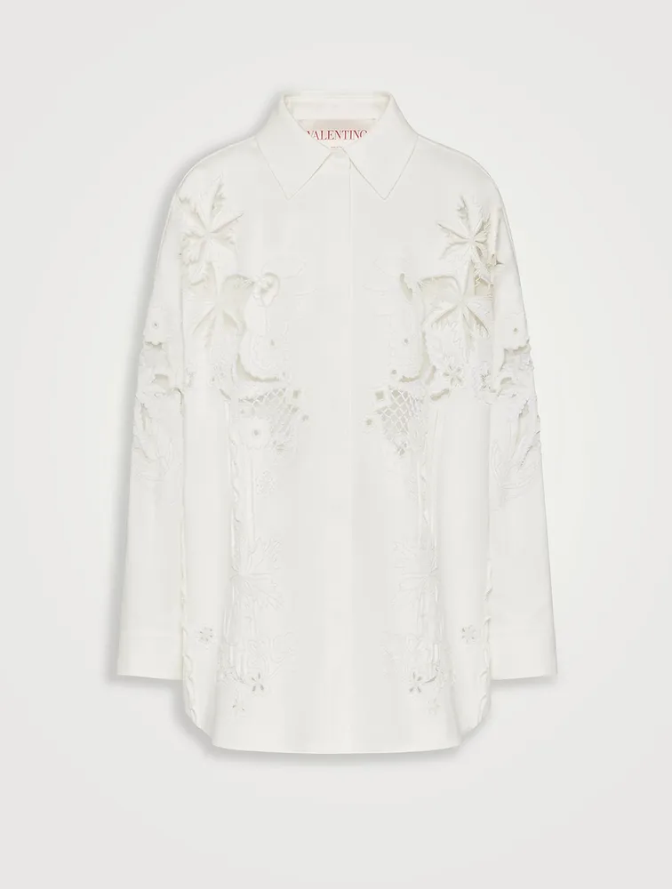 Embroidered Gabardine Shirt