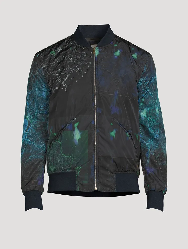 Bomber Jacket Map Print