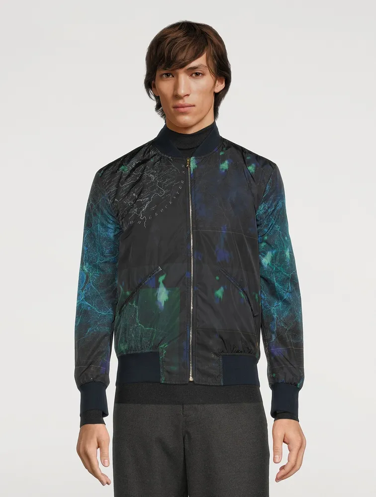 Bomber Jacket Map Print