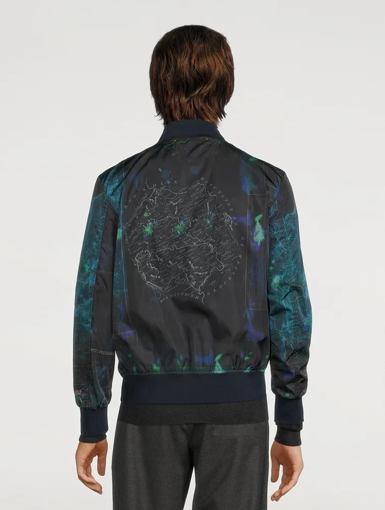 Bomber Jacket Map Print