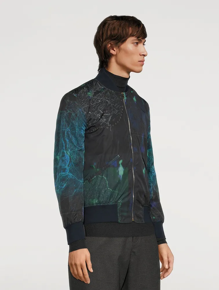 Bomber Jacket Map Print
